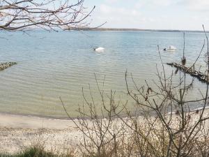 vista su una spiaggia con barche in acqua di Apartments Sonne am Sund a Stralsund