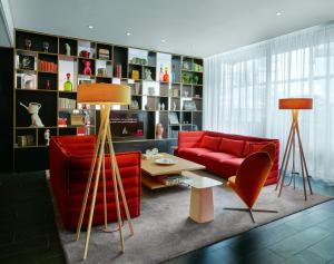 A seating area at citizenM Amsterdam South