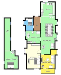 Plantegning af aday - 3 bedroom - Modern Living Apartment - Aalborg Center