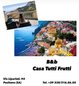 un collage de deux images d'une ville dans l'établissement Casa Tutti Frutti, à Positano