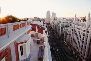 a view of a city with buildings and a street at Room Mate Macarena – Gran Vía in Madrid