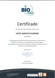 uma imagem do website do certificado biológico em Barceló Ourense em Ourense