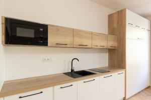 Una cocina o kitchenette en Apartsee Wellness Plzeň