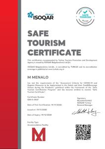 Un certificado, premio, letrero u otro documento en MENALO HOTEL PREMIUM ISTANBUL AIRPORT