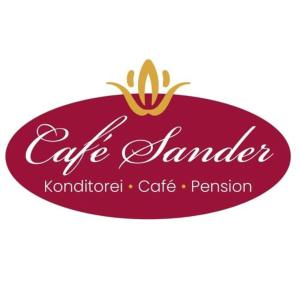 Et logo, certifikat, skilt eller en pris der bliver vist frem på Cafe-Konditorei-Pension Sander