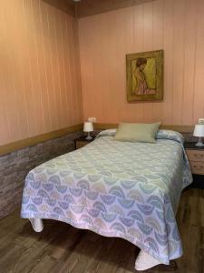 Katil atau katil-katil dalam bilik di Hostal - Bungalows Camping Cáceres