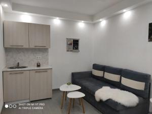 sala de estar con sofá y mesa en Apartments Airport Inn, en Dubrave Gornje