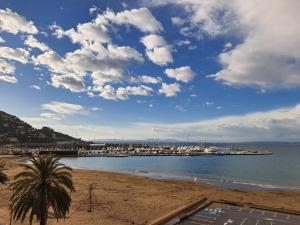 a view of a marina with boats in the water at Apartamentos Ferrán Paqui in Roses