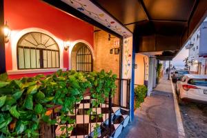 een gebouw met een plant aan de zijkant bij CASA MARÍA MALECÓN in Puerto Vallarta