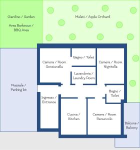 ein Blockdiagramm eines Krankenhauses in der Unterkunft Casa Vacanze Antico Eremo, tra natura e tradizione in Campodenno