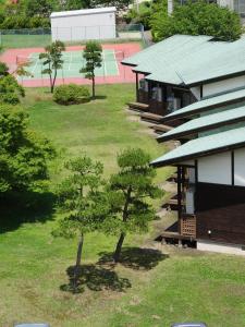 A garden outside Hotel Kosaka Gold Palace