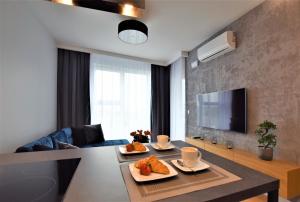 Premium Apartments Rzeszów tesisinde bir televizyon ve/veya eğlence merkezi