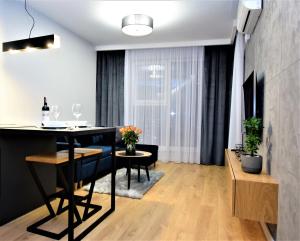 Premium Apartments Rzeszów tesisinde bir televizyon ve/veya eğlence merkezi