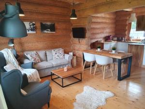 - un salon avec un canapé et une table dans l'établissement Nydala Rustic, à Kościelisko