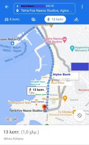 Capture d'écran d'une carte du temps pour l'application norwegienne d'études dans l'établissement TERRA FOS NAXOS STUDIOS, à Naxos Chora