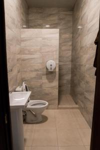 a bathroom with a toilet and a sink at Отель-ресторан “Le Grand” in Zhytomyr