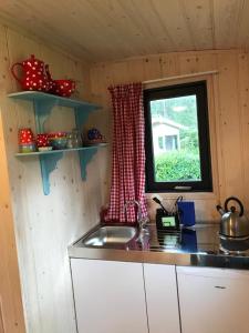 A kitchen or kitchenette at Camping Het Vossenhol