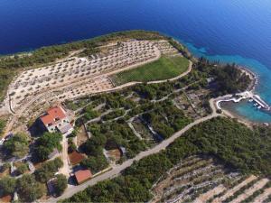 una vista aérea de una isla en el océano en Apartman Kneže, en Korčula