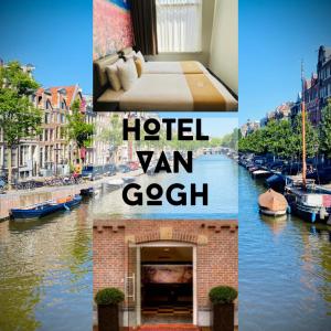 eine Collage mit Bildern eines Hotels van gogh in der Unterkunft Hotel Van Gogh in Amsterdam