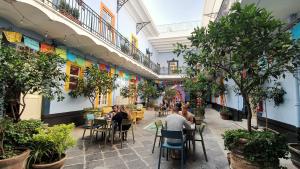 Majoituspaikan Viajero CDMX Centro Hostel ravintola tai vastaava paikka