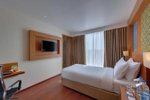 una camera d'albergo con letto e TV di The Fern, Kolhapur a Kolhapur