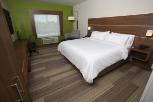 Postelja oz. postelje v sobi nastanitve Holiday Inn Express Hotel and Suites Lincoln Airport, an IHG Hotel