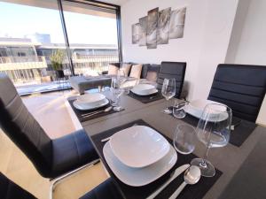 Khu vực ghế ngồi tại Panorama Apartment Vienna - free parking, sauna & fitness