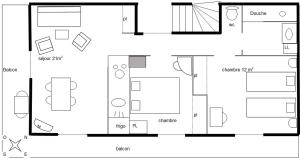 a floor plan of a house at Chalet Monte-Pente in Megève