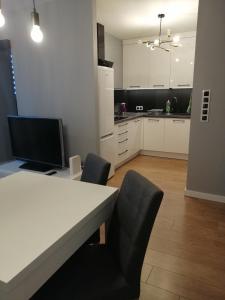 Köök või kööginurk majutusasutuses Apartament w Centrum