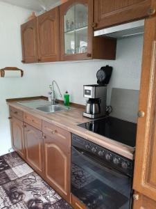 Dapur atau dapur kecil di Ferienwohnung Röbel/Müritz