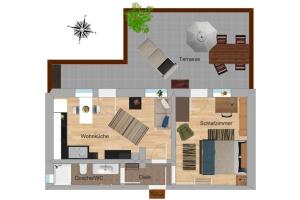 התרשים של Apartment in Krimml with parking space