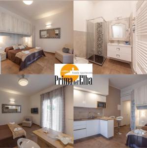 เตียงในห้องที่ Prima dell'Elba Family Apartments