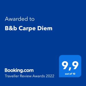 Certificat, premi, rètol o un altre document de B&b Carpe Diem