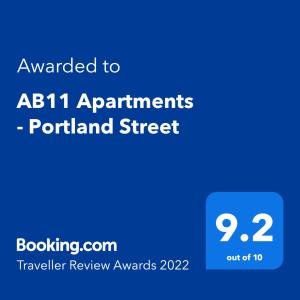 Sijil, anugerah, tanda atau dokumen lain yang dipamerkan di AB11 Apartments - Portland Street