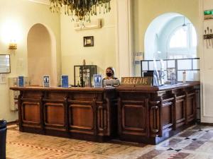 Lobbyen eller receptionen på Hotel Triumf