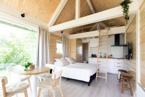 Televisyen dan/atau pusat hiburan di Tiny house - optioneel met hottub