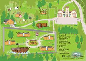 Plantegningen på Delny Glamping and Farm Animals