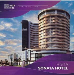 una representación de un hotel frente a un edificio en Sonata Hotel Puebla Angelópolis Distrito Sonata, en Puebla