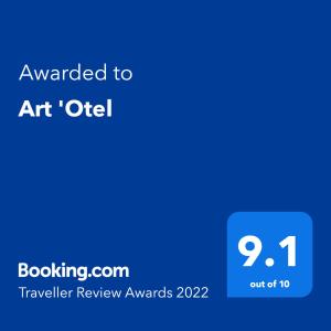 ใบรับรอง รางวัล เครื่องหมาย หรือเอกสารอื่น ๆ ที่จัดแสดงไว้ที่ Art 'Otel