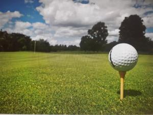 uma bola de golfe num tee num campo em Piso en ayamonte em Ayamonte