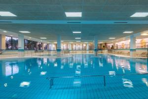 a large indoor swimming pool with blue water at Hotel Pinija in Petrcane