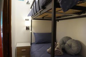 a bunk bed with a stuffed animal laying on the bottom bunk at Window on the mountains in Breuil-Cervinia