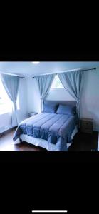 华盛顿Lovely 1-bedroom rental unit with free parking的卧室内的一张床位,带窗户