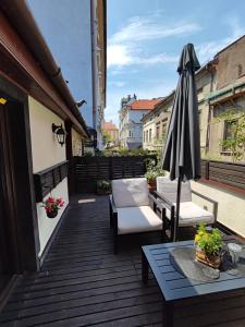 Balcony o terrace sa Apartament Podcienie z tarasem Bielsko-Biała Old Town