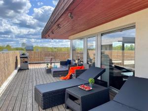 Балкон або тераса в Skyhouse Riga Lux Penthouse & SPA