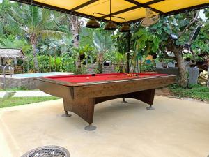 Barong Resort tesisinde bir bilardo masası