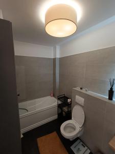 Ванная комната в Apartament rafinat cu grădină privată