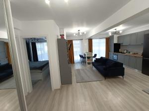 Кухня или мини-кухня в Apartament rafinat cu grădină privată
