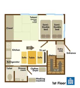 The floor plan of 国際通り徒歩1分 呑み歩きの立地抜群 沖縄を満喫したい方向け Paradise inn牧志