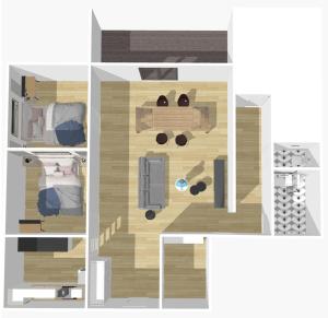 a drawing of a room with a floorplan at Bella Luna II - Elégant appartement centre ville - Parking gratuit - Wifi ultra rapide-Appareil Massage-Netflix-Jeu société in Troyes